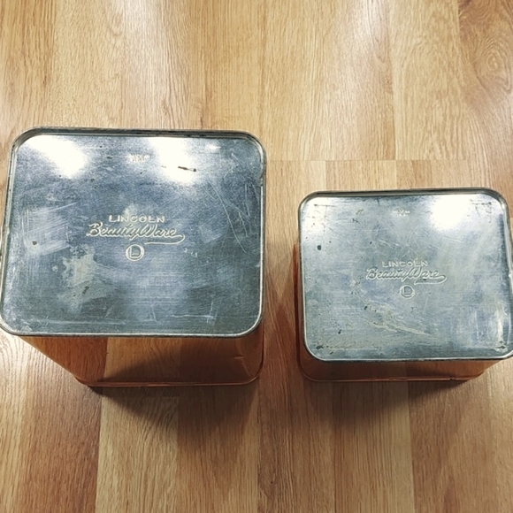 Lincoln Beautyware kitchen tins (Sugar, Tea) in copper color - Picture 5 of 8